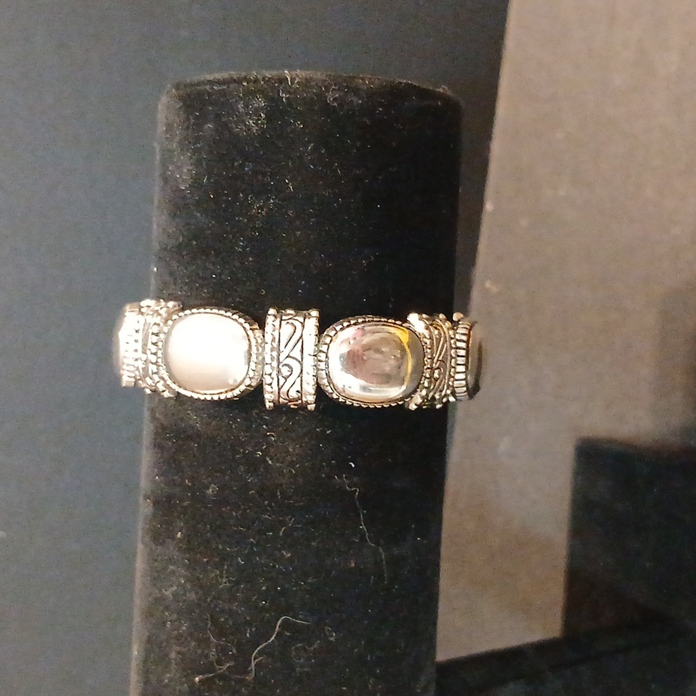 Chico's silver tone elastic wrist watch bracelet - Picture 3 of 9